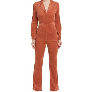 NWT Burnt Orange Corduroy Jumpsuit